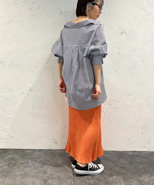 apres jour mignon（アプレジュールミニョン）の「カラーリブマーメイドスカート【ZOZOTOWN限定アイテム】（スカート・レディース・イエロー/オレンジ・X-LARGE/SMALL/MEDIUM）」の8枚目の写真