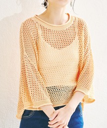 acro | ■2022春夏新作■ショート丈メッシュ編みサマーニット/AC1376(ニット/セーター)