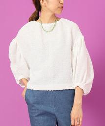 IENA LA BOUCLE フリルボーダーブラウス