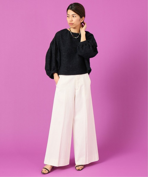 IENA LA BOUCLE（イエナラブークル）の「IENA LA BOUCLE フリルボーダーブラウス（シャツ/ブラウス・レディース・ホワイト/ネイビー・FREE）」の3枚目の写真