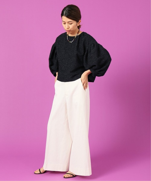 IENA LA BOUCLE（イエナラブークル）の「IENA LA BOUCLE フリルボーダーブラウス（シャツ/ブラウス・レディース・ホワイト/ネイビー・FREE）」の4枚目の写真