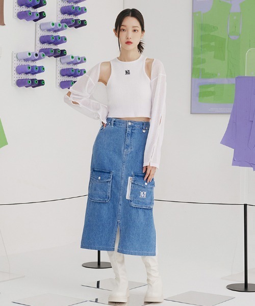 TARGETTO(ターゲット)の「A'GEM/9 × .kom『TARGETTO/ターゲット』SLIT BOLERO CARDIGAN/スリットボレロ カーディガン(カーディガン/ボレロ・レディース・ブラック/ホワイト・FREE)」の9枚目の写真