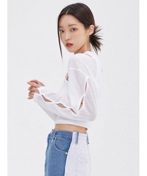 TARGETTO(ターゲット)の「A'GEM/9 × .kom『TARGETTO/ターゲット』SLIT BOLERO CARDIGAN/スリットボレロ カーディガン(カーディガン/ボレロ・レディース・ブラック/ホワイト・FREE)」の18枚目の写真
