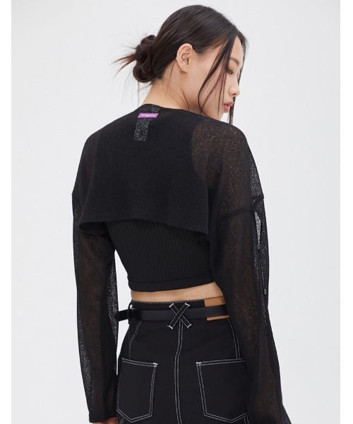 TARGETTO(ターゲット)の「A'GEM/9 × .kom『TARGETTO/ターゲット』SLIT BOLERO CARDIGAN/スリットボレロ カーディガン(カーディガン/ボレロ・レディース・ブラック/ホワイト・FREE)」の13枚目の写真