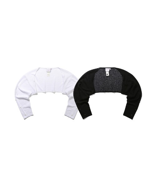 TARGETTO(ターゲット)の「A'GEM/9 × .kom『TARGETTO/ターゲット』SLIT BOLERO CARDIGAN/スリットボレロ カーディガン(カーディガン/ボレロ・レディース・ブラック/ホワイト・FREE)」の4枚目の写真
