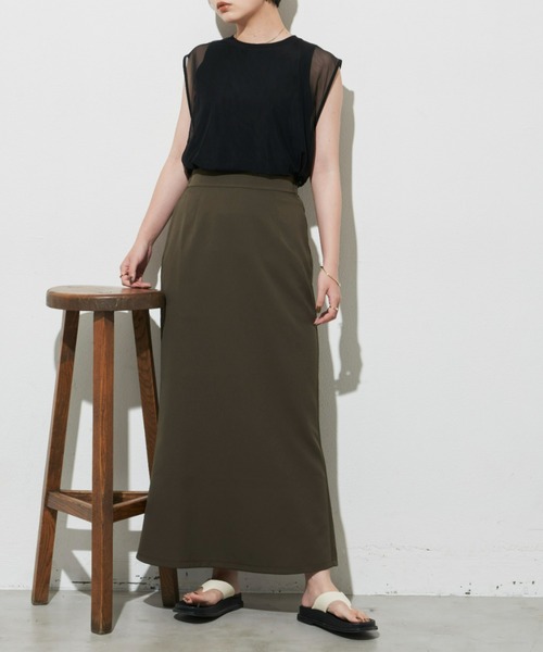 Aunt Marie's（アントマリーズ）の「ロングナロースカート / TALLサイズ展開有（スカート・レディース・ブラック/カーキ/ブラウン・FREE/MEDIUM/TALL）」の5枚目の写真