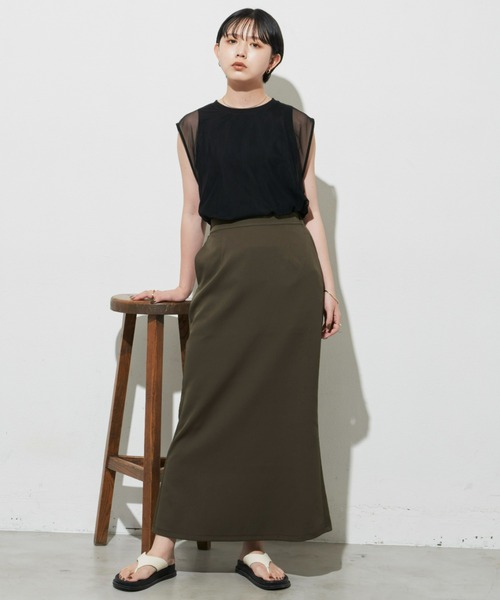 Aunt Marie's（アントマリーズ）の「ロングナロースカート / TALLサイズ展開有（スカート・レディース・ブラック/カーキ/ブラウン・FREE/MEDIUM/TALL）」の7枚目の写真
