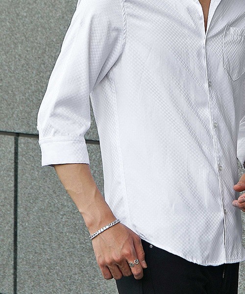 JOKER(ジョーカー)の「【JOKER】ブロックチェックイタリアン7分袖シャツ メンズ 春服(シャツ/ブラウス・メンズ・ブラック/グレー/オフホワイト・M/L/XL)」の5枚目の写真