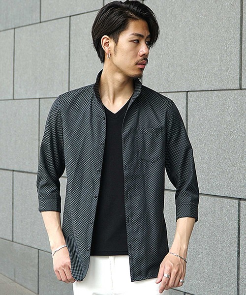 JOKER(ジョーカー)の「【JOKER】ブロックチェックイタリアン7分袖シャツ メンズ 春服(シャツ/ブラウス・メンズ・ブラック/グレー/オフホワイト・M/L/XL)」の14枚目の写真