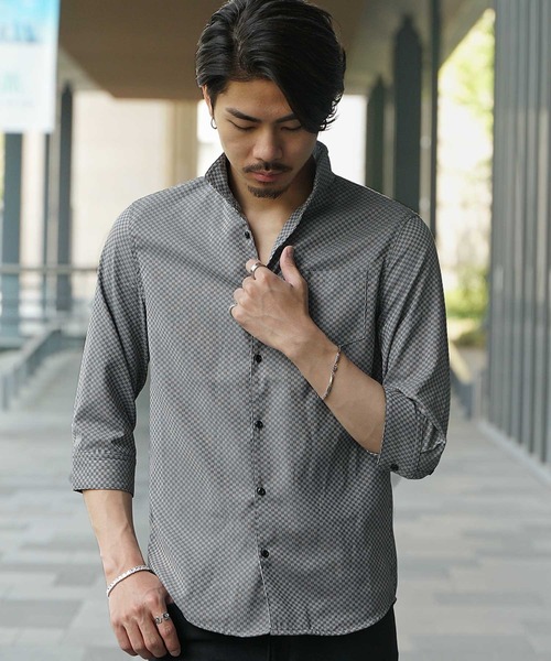 JOKER(ジョーカー)の「【JOKER】ブロックチェックイタリアン7分袖シャツ メンズ 春服(シャツ/ブラウス・メンズ・ブラック/グレー/オフホワイト・M/L/XL)」の13枚目の写真