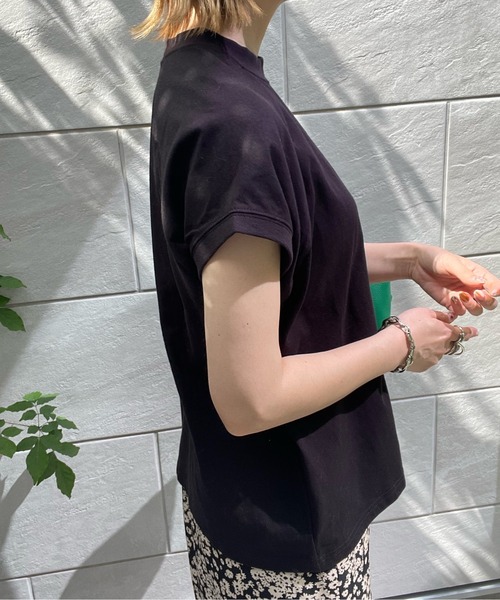 y/m by misato(イムバイミサト)の「コットンモックネックTシャツ(Tシャツ/カットソー・レディース・ホワイト/ブラック/ダークグレー・FREE)」の13枚目の写真