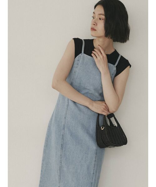 COTORICA（コトリカ）の「デニム/ツイルマーメイドワンピース（ワンピース・レディース・アイボリー/インディゴブルー/ライトブルー・FREE）」の4枚目の写真