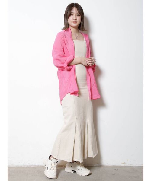 COTORICA（コトリカ）の「デニム/ツイルマーメイドワンピース（ワンピース・レディース・アイボリー/インディゴブルー/ライトブルー・FREE）」の9枚目の写真