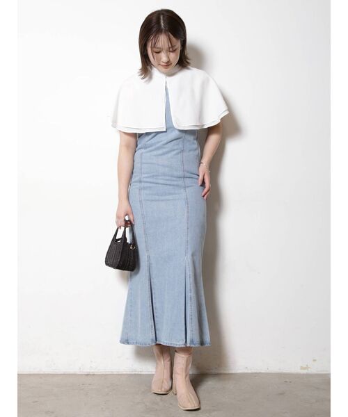 COTORICA（コトリカ）の「デニム/ツイルマーメイドワンピース（ワンピース・レディース・アイボリー/インディゴブルー/ライトブルー・FREE）」の8枚目の写真