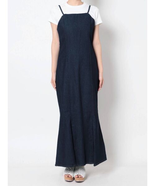 COTORICA（コトリカ）の「デニム/ツイルマーメイドワンピース（ワンピース・レディース・アイボリー/インディゴブルー/ライトブルー・FREE）」の6枚目の写真