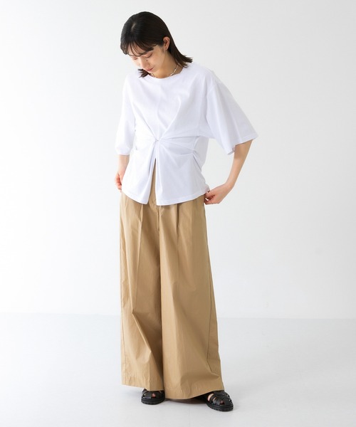 KBF（ケイビーエフ）の「ベルテッドコーティングWIDEパンツ（その他パンツ・レディース・ピンク/ネイビー/ベージュ・ONE）」の8枚目の写真