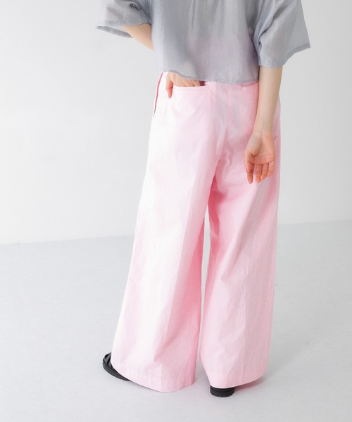 KBF（ケイビーエフ）の「ベルテッドコーティングWIDEパンツ（その他パンツ・レディース・ピンク/ネイビー/ベージュ・ONE）」の14枚目の写真