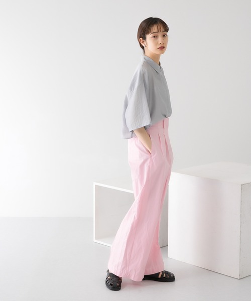 KBF（ケイビーエフ）の「ベルテッドコーティングWIDEパンツ（その他パンツ・レディース・ピンク/ネイビー/ベージュ・ONE）」の16枚目の写真