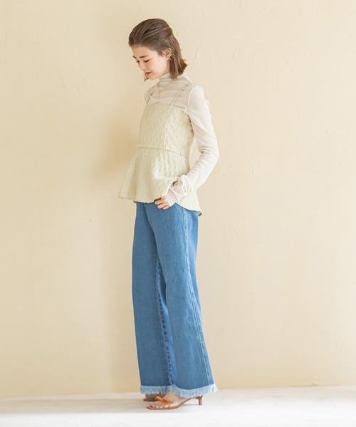 U by SPICK&SPAN(ユーバイスピックアンドスパン)の「ジャガードキャミ(キャミソール・レディース・ベージュ/ブラック・FREE)」の11枚目の写真