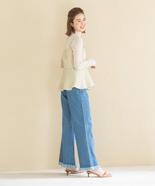 U by SPICK&SPAN(ユーバイスピックアンドスパン)の「ジャガードキャミ(キャミソール・レディース・ベージュ/ブラック・FREE)」の12枚目の写真