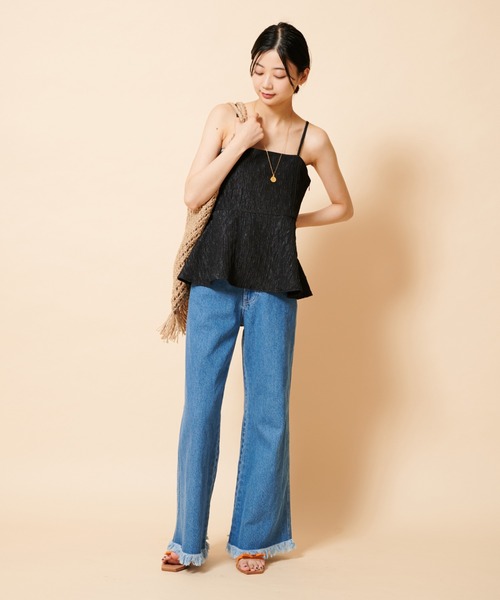 U by SPICK&SPAN(ユーバイスピックアンドスパン)の「ジャガードキャミ(キャミソール・レディース・ベージュ/ブラック・FREE)」の15枚目の写真