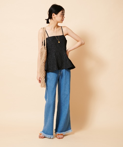 U by SPICK&SPAN(ユーバイスピックアンドスパン)の「ジャガードキャミ(キャミソール・レディース・ベージュ/ブラック・FREE)」の16枚目の写真