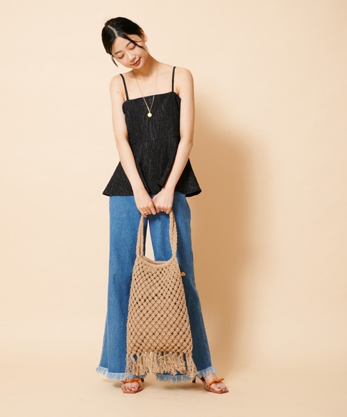 U by SPICK&SPAN(ユーバイスピックアンドスパン)の「ジャガードキャミ(キャミソール・レディース・ベージュ/ブラック・FREE)」の17枚目の写真