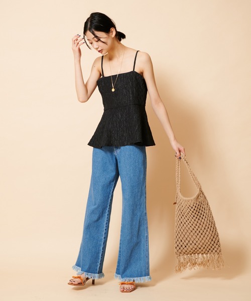 U by SPICK&SPAN(ユーバイスピックアンドスパン)の「ジャガードキャミ(キャミソール・レディース・ベージュ/ブラック・FREE)」の18枚目の写真