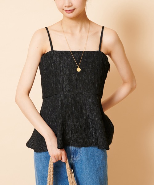 U by SPICK&SPAN(ユーバイスピックアンドスパン)の「ジャガードキャミ(キャミソール・レディース・ベージュ/ブラック・FREE)」の13枚目の写真