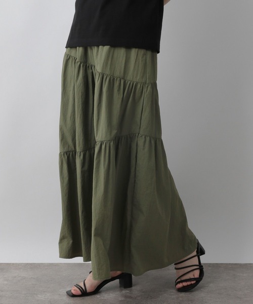 LOWRYS FARM（ローリーズファーム）の「アシメティアードスカート　298383（スカート・レディース・アイボリー/ブラック/カーキ・FREE）」の17枚目の写真
