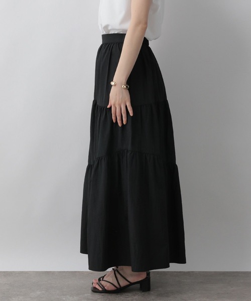 LOWRYS FARM（ローリーズファーム）の「アシメティアードスカート　298383（スカート・レディース・アイボリー/ブラック/カーキ・FREE）」の6枚目の写真