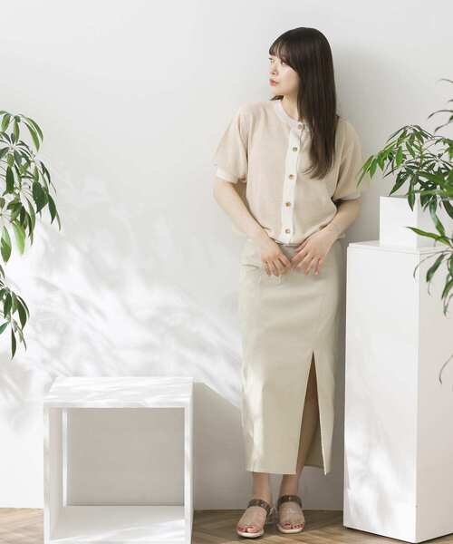 HEYUMM(ヘユム)の「2WAYジャガードサマーカーディガン(カーディガン/ボレロ・レディース・ブラック/ベージュ/グリーン/ラベンダー・ONE)」の6枚目の写真