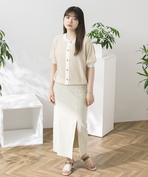 HEYUMM(ヘユム)の「2WAYジャガードサマーカーディガン(カーディガン/ボレロ・レディース・ブラック/ベージュ/グリーン/ラベンダー・ONE)」の21枚目の写真