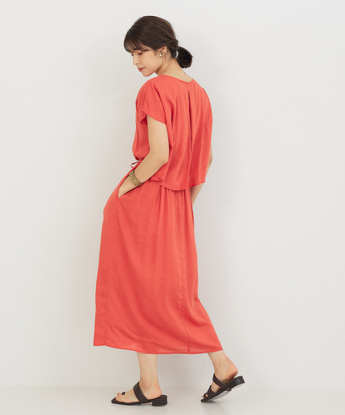 abahouse mavie（アバハウスマヴィ）の「レーヨンリネンワンピース（ワンピース・レディース・ブラック/ベージュ/イエロー/ダークオレンジ・フリー）」の9枚目の写真