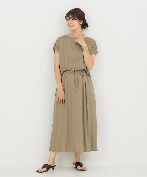 abahouse mavie（アバハウスマヴィ）の「レーヨンリネンワンピース（ワンピース・レディース・ブラック/ベージュ/イエロー/ダークオレンジ・フリー）」の8枚目の写真