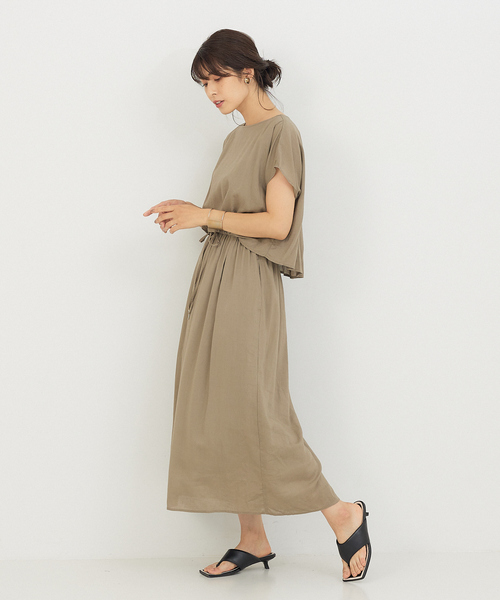 abahouse mavie（アバハウスマヴィ）の「レーヨンリネンワンピース（ワンピース・レディース・ブラック/ベージュ/イエロー/ダークオレンジ・フリー）」の11枚目の写真