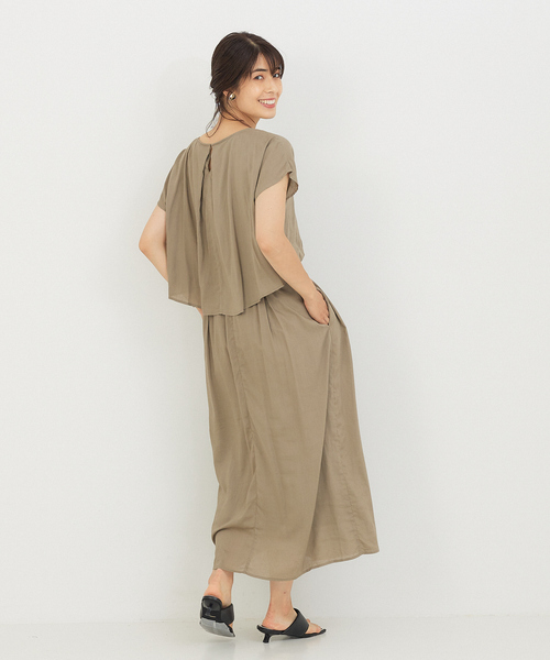 abahouse mavie（アバハウスマヴィ）の「レーヨンリネンワンピース（ワンピース・レディース・ブラック/ベージュ/イエロー/ダークオレンジ・フリー）」の7枚目の写真