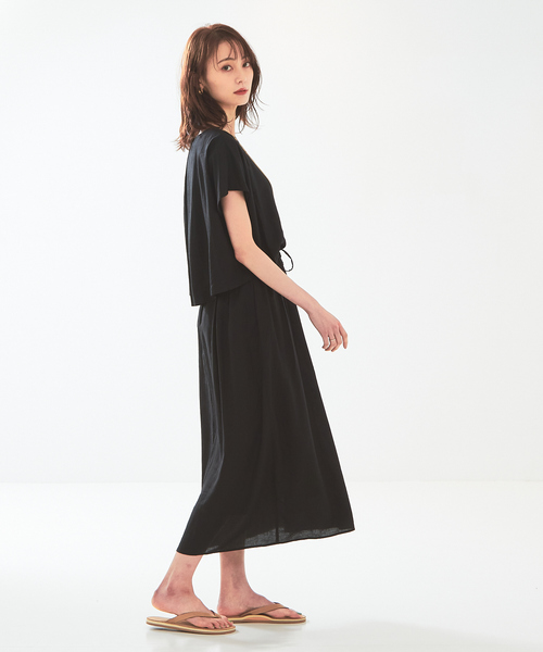 abahouse mavie（アバハウスマヴィ）の「レーヨンリネンワンピース（ワンピース・レディース・ブラック/ベージュ/イエロー/ダークオレンジ・フリー）」の15枚目の写真