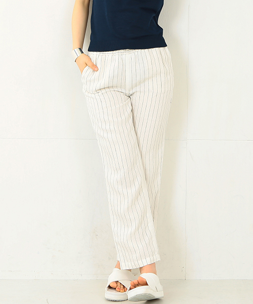 Demi-Luxe BEAMS（デミルクス ビームス）の「Demi-Luxe BEAMS / リネン ストライプ パンツ（その他パンツ・レディース・ホワイト/ネイビー・36/38/40）」の14枚目の写真