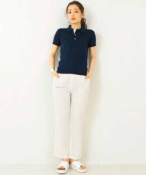 Demi-Luxe BEAMS（デミルクス ビームス）の「Demi-Luxe BEAMS / リネン ストライプ パンツ（その他パンツ・レディース・ホワイト/ネイビー・36/38/40）」の16枚目の写真