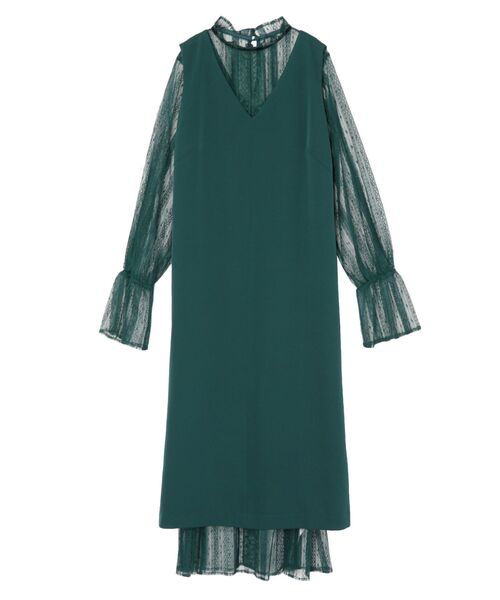 LAGUNAMOON(ラグナムーン)の「LADYレイヤードラインレースワンピース(ドレス・レディース・ブラック/グリーン/ベージュ・SMALL/MEDIUM)」の12枚目の写真