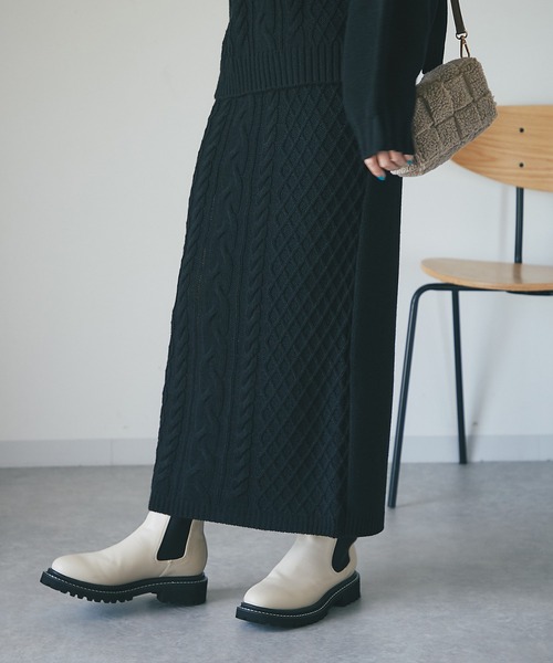 un dix cors（アンディコール）の「時短アイテム　アラン柄セットアップ（セットアップ・レディース・ブラック/グリーン/ブラウン/ベージュ・FREE）」の13枚目の写真