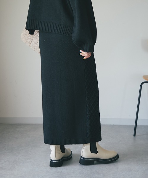 un dix cors（アンディコール）の「時短アイテム　アラン柄セットアップ（セットアップ・レディース・ブラック/グリーン/ブラウン/ベージュ・FREE）」の14枚目の写真