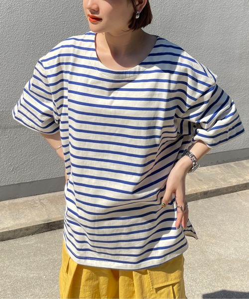 CPCM（シーピーシーエム）の「ボートネックボーダーT（Tシャツ/カットソー・メンズ・ホワイト/サックスブルー/グリーン・MEDIUM/LARGE）」の19枚目の写真