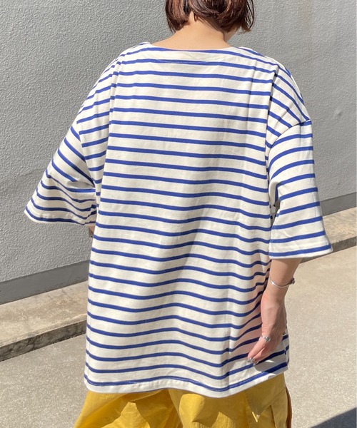 CPCM（シーピーシーエム）の「ボートネックボーダーT（Tシャツ/カットソー・メンズ・ホワイト/サックスブルー/グリーン・MEDIUM/LARGE）」の9枚目の写真