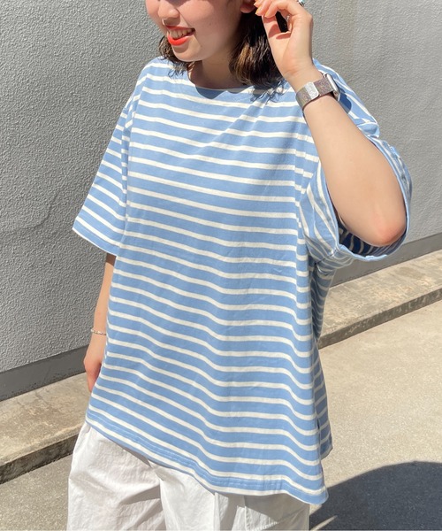 CPCM（シーピーシーエム）の「ボートネックボーダーT（Tシャツ/カットソー・メンズ・ホワイト/サックスブルー/グリーン・MEDIUM/LARGE）」の20枚目の写真