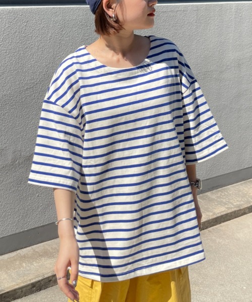 CPCM（シーピーシーエム）の「ボートネックボーダーT（Tシャツ/カットソー・メンズ・ホワイト/サックスブルー/グリーン・MEDIUM/LARGE）」の22枚目の写真