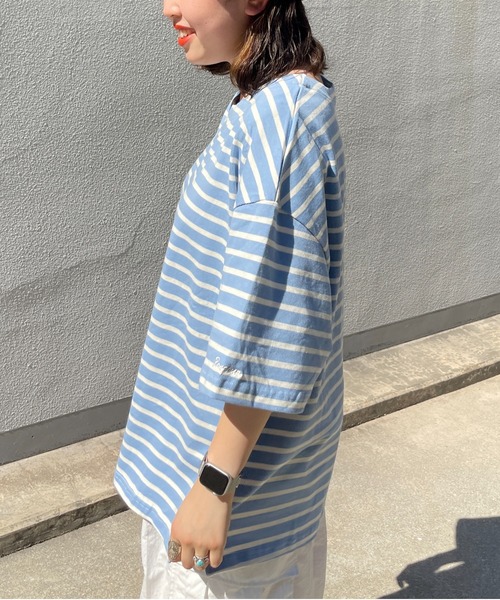 CPCM（シーピーシーエム）の「ボートネックボーダーT（Tシャツ/カットソー・メンズ・ホワイト/サックスブルー/グリーン・MEDIUM/LARGE）」の13枚目の写真