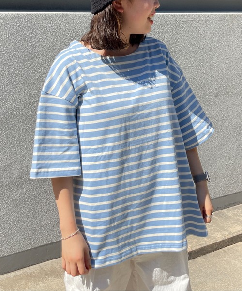 CPCM（シーピーシーエム）の「ボートネックボーダーT（Tシャツ/カットソー・メンズ・ホワイト/サックスブルー/グリーン・MEDIUM/LARGE）」の10枚目の写真