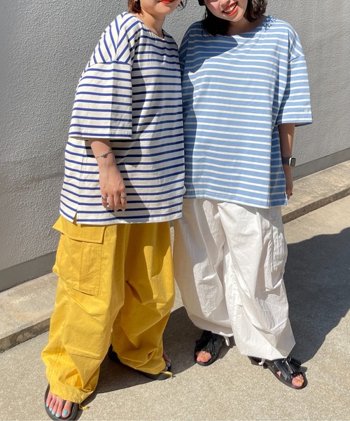 CPCM（シーピーシーエム）の「ボートネックボーダーT（Tシャツ/カットソー・メンズ・ホワイト/サックスブルー/グリーン・MEDIUM/LARGE）」の15枚目の写真